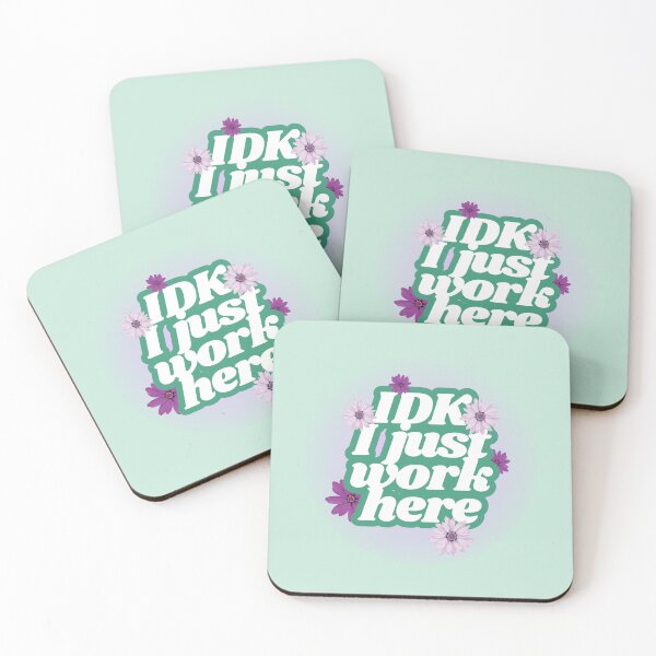 Item preview, I Don’t Know I Just Work Here Work Office Company Humor Pastel Flowers designed and sold by Annika Shurafa.