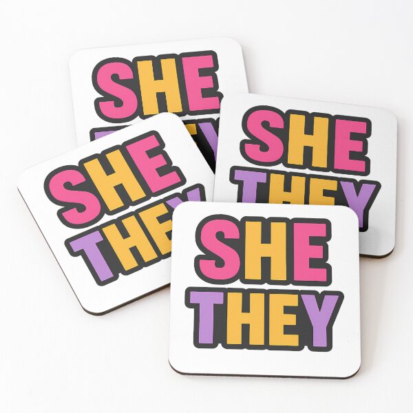 Item preview, SHE THEY – Bold Pride Typography designed and sold by Haus Of Sin.
