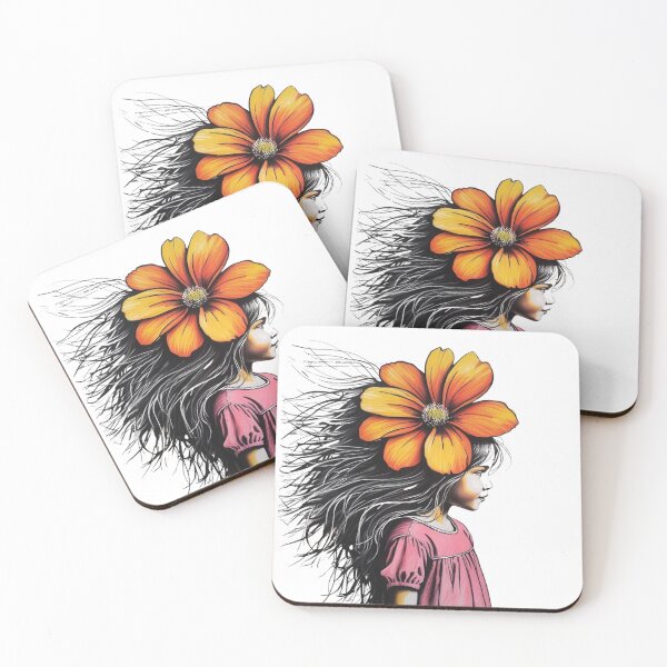 Item preview, Girl with Giant Orange Flower  designed and sold by AlinaSCorner.