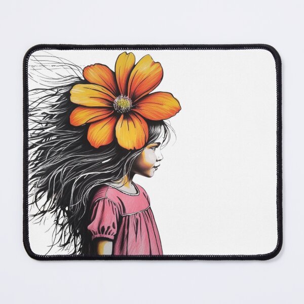Item preview, Girl with Giant Orange Flower  designed and sold by AlinaSCorner.