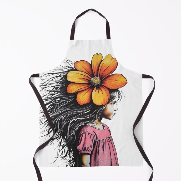 Item preview, Girl with Giant Orange Flower  designed and sold by AlinaSCorner.