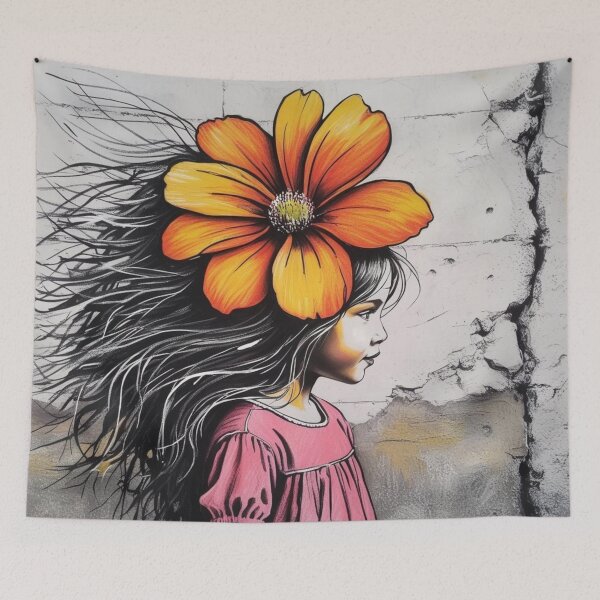 Item preview, Girl with Giant Orange Flower  designed and sold by AlinaSCorner.