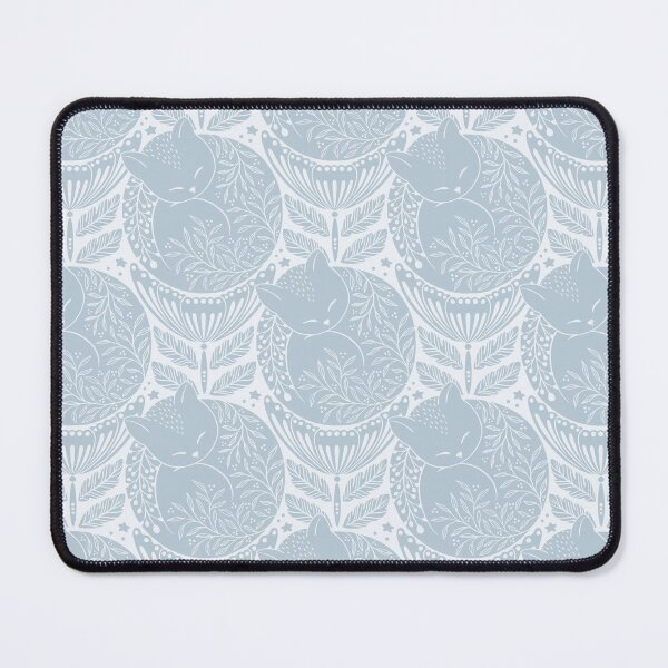 Item preview, Folk cat sleeping in a flower - soft baby blues designed and sold by OzdeBayer.