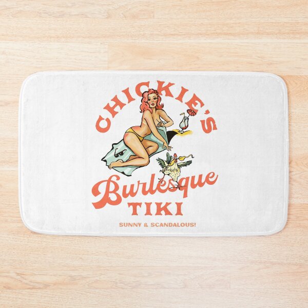 Item preview, Chickie's Burlesque Tiki Beach Bar Pinup Art designed and sold by The Whiskey Ginger Design Shop.