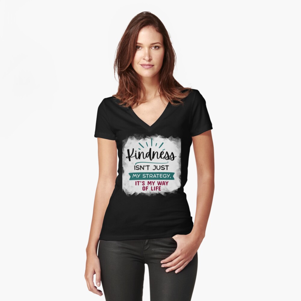Item preview, Fitted V-Neck T-Shirt designed and sold by kindnesshero.