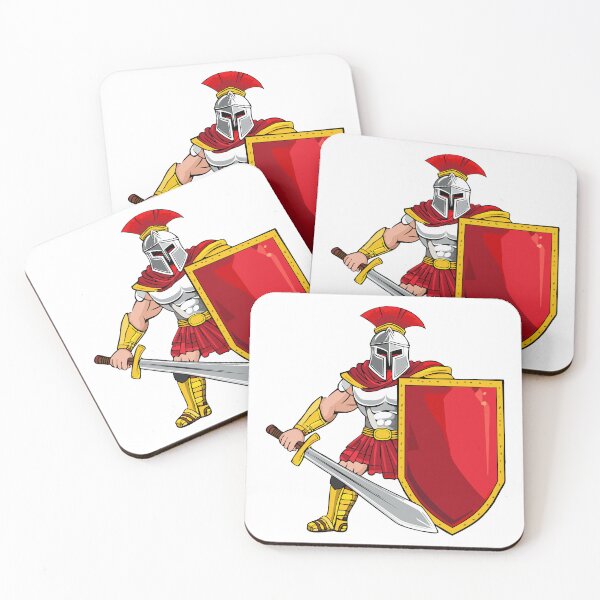 Item preview, Ancient warrior with sword and shield in helmet and armor, Spartan or Trojan warrior or a Roman gladiator cartoon character, ancient roman gladiator with armour soldier designed and sold by Danler.
