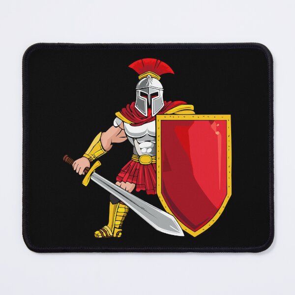 Item preview, Ancient warrior with sword and shield in helmet and armor, Spartan or Trojan warrior or a Roman gladiator cartoon character, ancient roman gladiator with armour soldier designed and sold by Danler.