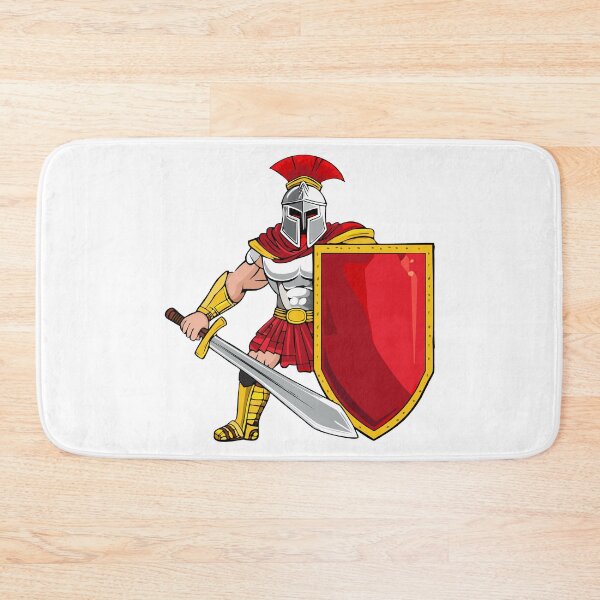 Item preview, Ancient warrior with sword and shield in helmet and armor, Spartan or Trojan warrior or a Roman gladiator cartoon character, ancient roman gladiator with armour soldier designed and sold by Danler.
