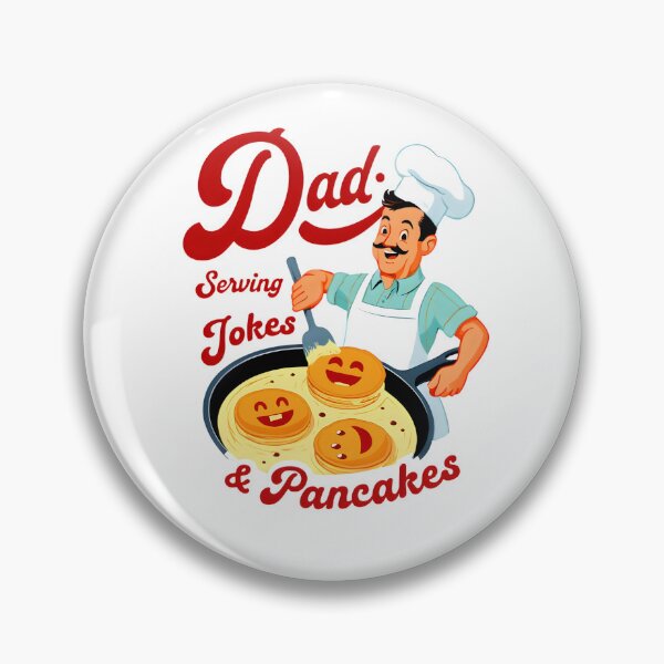 Item preview, Dad: Serving Jokes & Pancakes | Wholesome Breakfast Chef Father’s Day Digital Art  designed and sold by AnnDesignStudio.
