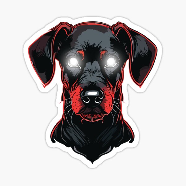 Item preview, Possessed Dachshund with Glowing Eyes – Creepy Sausage Dog Horror Art designed and sold by Spaabus.