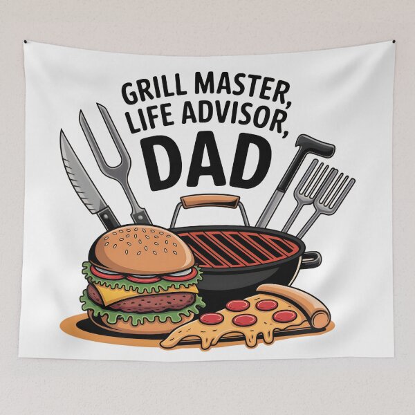 Item preview, Grill Master, Life Advisor, Dad | Authentic BBQ Father’s Day Digital Art | Funny Foodie Dad Print 2025 designed and sold by AnnDesignStudio.
