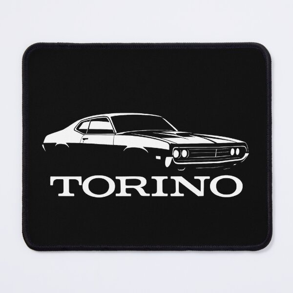 Item preview, 1970 Ford Torino Muscle Car Black and White Retro Profile designed and sold by TheArtOfCar.