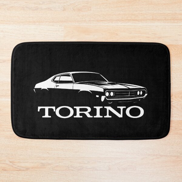 Item preview, 1970 Ford Torino Muscle Car Black and White Retro Profile designed and sold by TheArtOfCar.