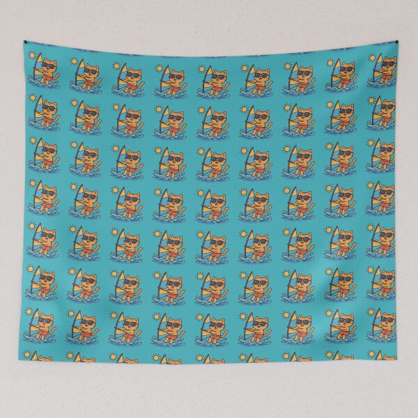 Item preview, Surfer Cat's Sunny Escape designed and sold by IraBum.