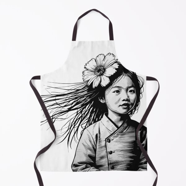 Item preview, Girl with Giant Flower - Black and White 4 designed and sold by AlinaSCorner.