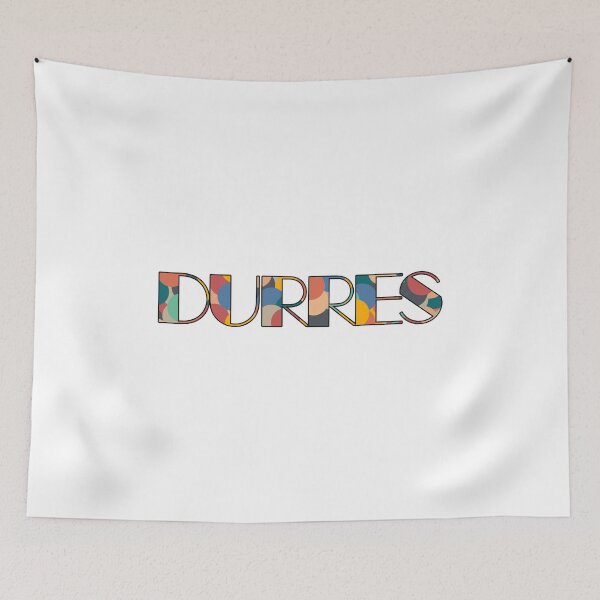 Item preview, Durres Retro Pop Typography – Vibrant City Name Art designed and sold by Wanderful-roads.