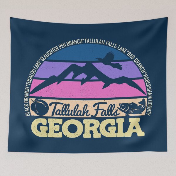 Item preview, Tallulah Falls Georgia Sunset Retro Vintage Local Pride Logo designed and sold by CRHPOD20.