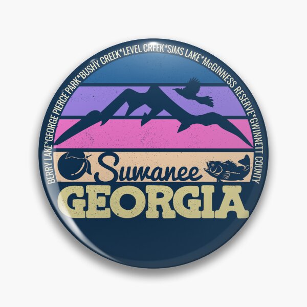 Item preview, Suwanee Georgia Sunset Retro Vintage Local Pride Logo designed and sold by CRHPOD20.