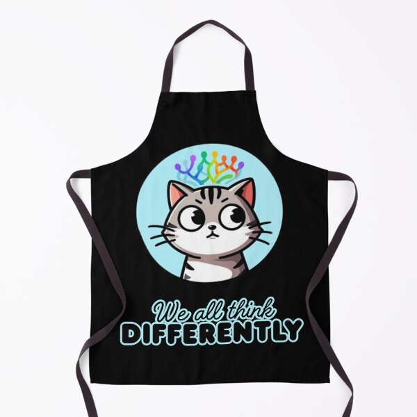 Item preview, We All Think Differently – Neurodivergent Cat Doodle Design designed and sold by RisenAgain - Quantum BrainGlitch | Designs.
