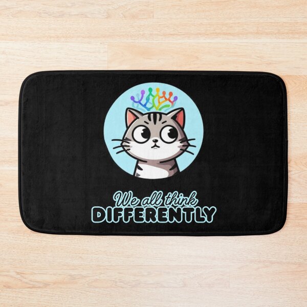 Item preview, We All Think Differently – Neurodivergent Cat Doodle Design designed and sold by RisenAgain - Quantum BrainGlitch | Designs.
