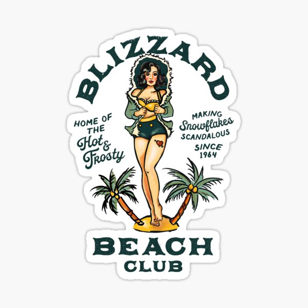 Item preview, Blizzard Beach Club Sexy Pin Up Girl Bar Art designed and sold by The Whiskey Ginger Design Shop.