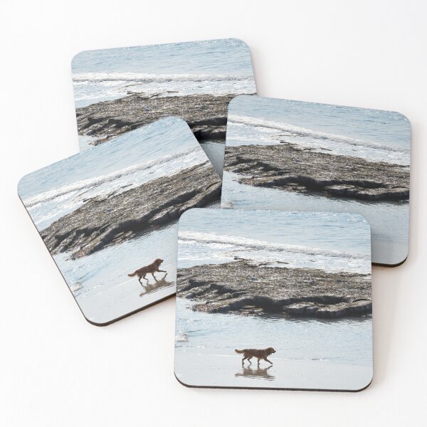 Item preview, Dog Walking Along an Empty Beach at Low Tide designed and sold by Dorset Girl.