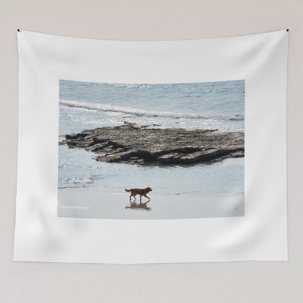 Item preview, Dog Walking Along an Empty Beach at Low Tide designed and sold by Dorset Girl.