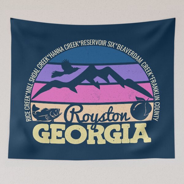 Item preview, Royston Georgia Sunset Retro Vintage Local Pride Logo designed and sold by CRHPOD20.
