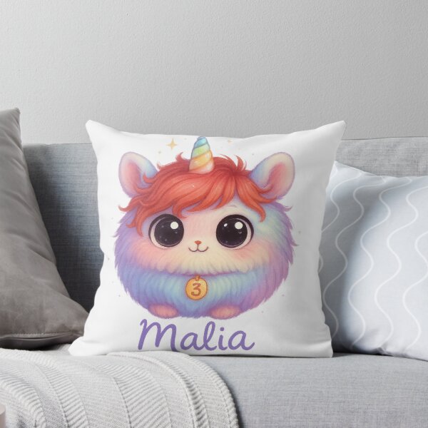 Item preview, Einhorn-Geburtstagsfreund Malia – Regenbogen Kawaii Tier mit Zahl 3 designed and sold by Plüschilinis.