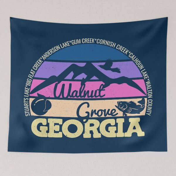 Item preview, Walnut Grove Georgia Sunset Retro Vintage Local Pride Logo designed and sold by CRHPOD20.