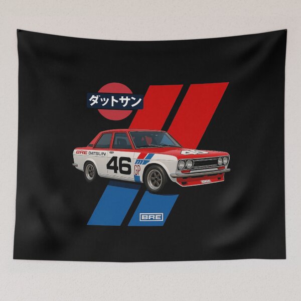 Item preview, BRE Datsun 510 Number 46 Vintage Race Car Graphic designed and sold by TheArtOfCar.