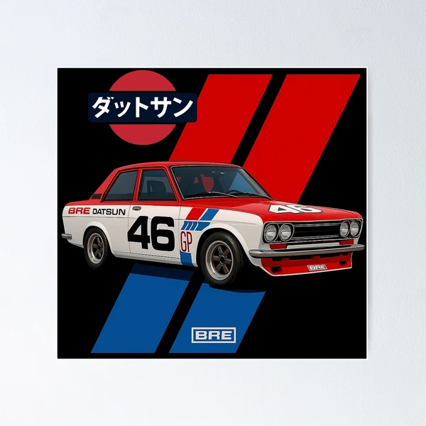 BRE Datsun 510 Number 46 Vintage Race Car Graphic