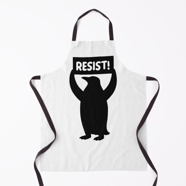 Item preview, Funny Protest Against Tariffs Resist / Tariffing Penguins - Black Knock Out designed and sold by SabbaticalSteve.