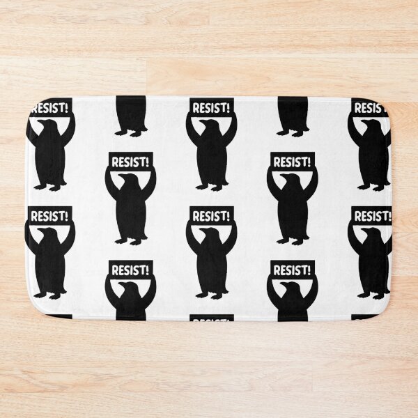 Item preview, Funny Protest Against Tariffs Resist / Tariffing Penguins  - Black Knock Out  designed and sold by SabbaticalSteve.