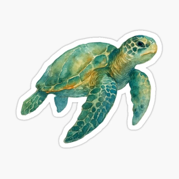 Item preview, Watercolor Sea Turtle Illustration designed and sold by Aakame.