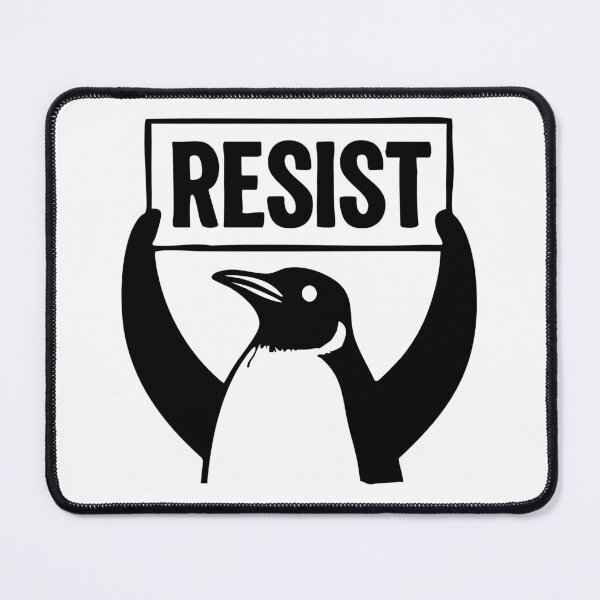 Item preview, Funny Protest Against Tariffs Resist / Tariffing Penguins - Black designed and sold by SabbaticalSteve.