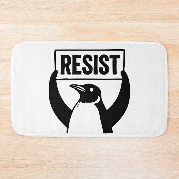 Item preview, Funny Protest Against Tariffs Resist / Tariffing Penguins  - Black designed and sold by SabbaticalSteve.