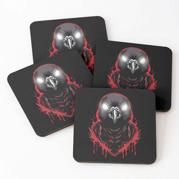 Item preview, Possessed Parakeet with Glowing Eyes – Horror Bird Art for Dark Aesthetic Fans designed and sold by Spaabus.
