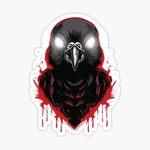 Item preview, Possessed Parakeet with Glowing Eyes – Horror Bird Art for Dark Aesthetic Fans designed and sold by Spaabus.