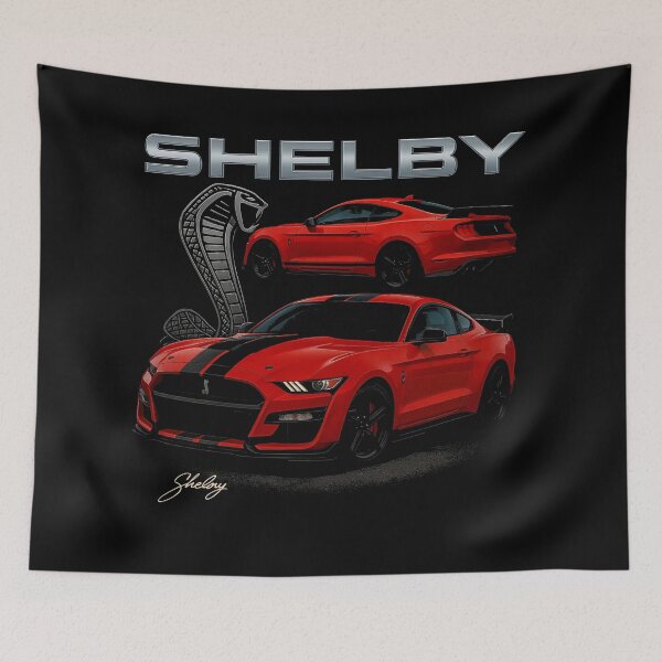 Item preview, 2020 Shelby GT500 in Red with Black Racing Stripes and Cobra Logo designed and sold by TheArtOfCar.