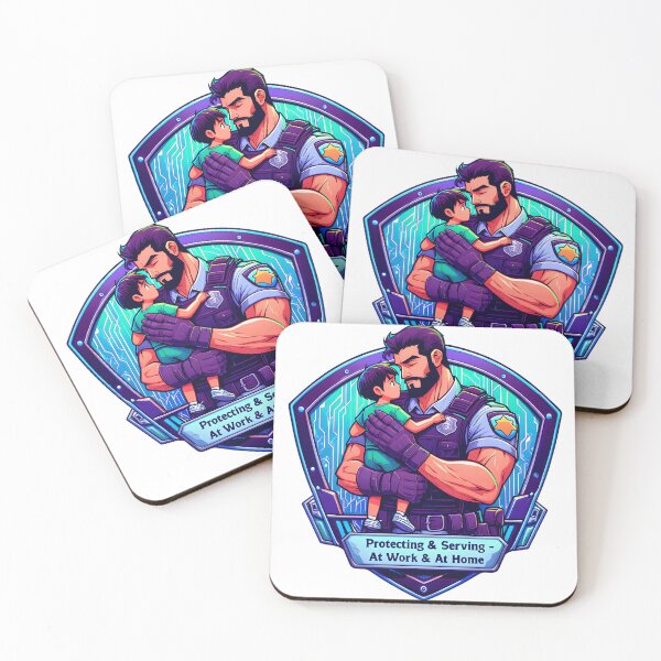 Item preview, Protecting & Serving – At Work & At Home | Police Dad Father’s Day Digital Art | Authentic Hero Family Print 2025 designed and sold by AnnDesignStudio.