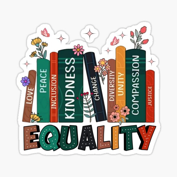 Item preview, Equality Peace Love Kindness Equal Rights Book Flower Feminist Gift for Her, Women Rights Men Woman Kids  designed and sold by Taylor  ART.