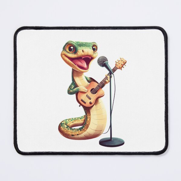 Item preview, Cute Snake Singing and Playing Guitar designed and sold by MelaDizayn.