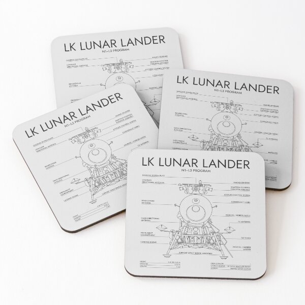 Item preview, LK Lunar Lander. N1-L3 Program. English (White Stencil-No Background) designed and sold by BGALAXY.