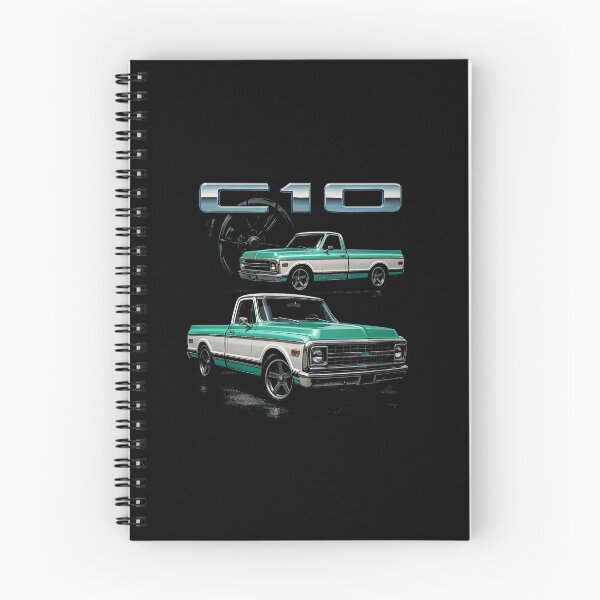 Item preview, Classic Chevy C10 Aqua and White – Vintage Pickup with Chrome Accents designed and sold by TheArtOfCar.