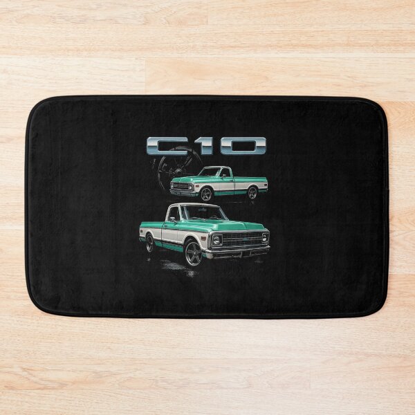 Item preview, Classic Chevy C10 Aqua and White – Vintage Pickup with Chrome Accents designed and sold by TheArtOfCar.