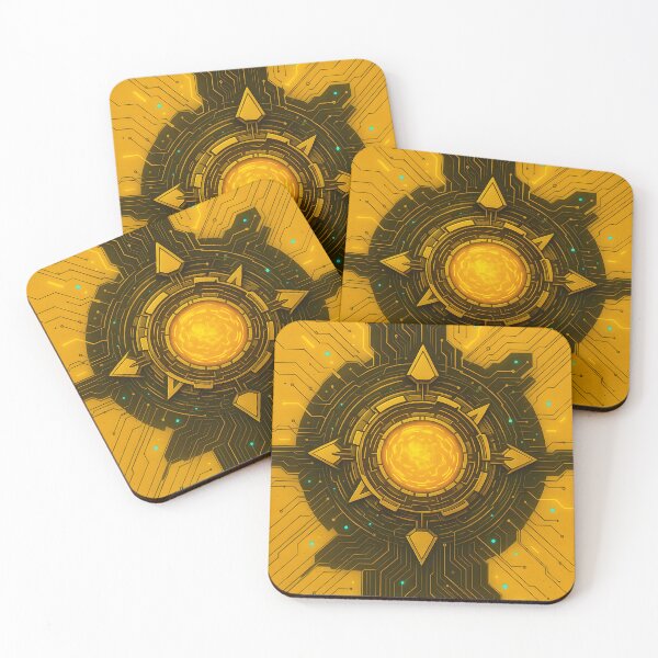 Item preview, Golden Circuit Core – Futuristic Tech Design designed and sold by Velun.