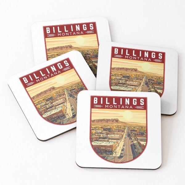 Item preview, Billings in Montana, USA Vintage Travel Art Badge designed and sold by MaateoDesign.