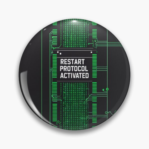 Item preview, Restart Protocol Activated | Matrix BIOS Vertical Tech Sticker designed and sold by Digital Artisan.