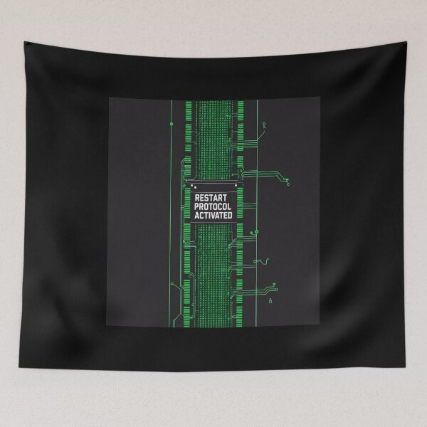 Item preview, Restart Protocol Activated | Matrix BIOS Vertical Tech Sticker designed and sold by Digital Artisan.